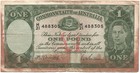 1942 Australia World War Ii Red Stained Veteran  1 Pound  Note King George Vi