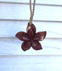 Hawaiian Jewelry Genuine Koa Wood Flower Hibiscus Pendant Choker necklace  45067