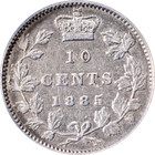 Canada 1885 Ten  10  Cents Icg Vf25 Details Km 3 - Scratched
