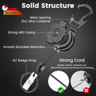 2 Pack Retractable Keychain Heavy Duty Carabiner Badge Holder With Magnetic Clos
