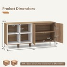 63  Buffet Sideboard Kitchen Storage Cabinet W 4 Compartments Adjustable Shelf