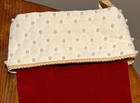 Christmas Stocking New Etsy Artisan Handmade Cloth Beaded Red Velvet