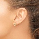 14k Solid Yellow Gold Round Cz Stud Earrings