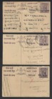 India Jaipur State 1 4a On  1 2a Postal Cards With Different Overprint Types  6 