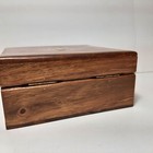 Nautical Wood Hinged Inlaid Brass Anchor Trinket Box Ocean Beach 4 75 X 4 75
