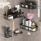 5 Pack Shower Caddy Adhesive Shower Organizer Shelves Rack For Bathroom Storage