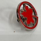 Air Canada Enamel Lapel Pin Red Silver Tone Maple Leaf Logo