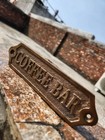 Coffee Bar Sign Metal Door Name Plate Wall Plaque Vintage Antique Style
