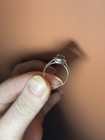 Halo Engagement Ring Round Blue Center Stone Silver Tone Unisex Adults
