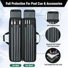 Pool Cue Case 4x5 Pool Cue Carrying Case Soft Padded Billiard Stick Bag Black