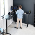 Vivo Black Electric 84  X 63  Corner Standing Desk  L-shaped Workstation