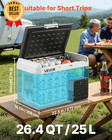 26 4qt 12v Car Fridge Freezer  -4    To 68    Temp Control For Travel  Camping