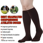  6 Pairs  Copper Compression Socks 20-30mmhg Graduated Support Mens Womens Brown
