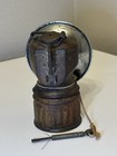 Antique Usa Justrite Carbide Miner s Brass Helmet Lamp W original Cleaning Brush