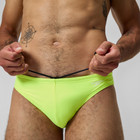 Speedo Men Neon Yellow Solar Swim Brief Bikini Swimwear Bathing Suit Swimsuit