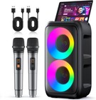 Karaoke Machine For Adults Kids  Portable Bluetooth Speaker With 2 Wireless M   