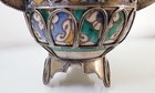 Moroccan Antique Lidded 1900 Ceramic   Metal Bonboniere Jobbana Dish