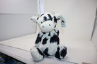 Jellycat Original Bashful Calf Medium Cow Plush Black White Stuffed Animal
