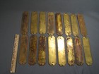 Old Antique Hardware Brass Drawer Label Holders Lot Of 16