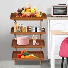 Floor Standing Rack 4-tier Pull-out Kitchen Fruit Vegetable Storage Basket Rack