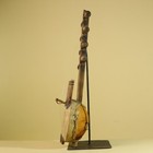 African Kora Harp Instrument Wood Gourd Tribal Music Decor Vintage-g6379