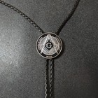 Masonic Medal Mens Bola Bolo Tie Wedding Necklace Pu Leather Rope Western Cowboy