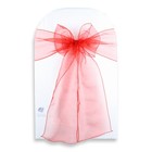 20 Pcs Organza Chair Cover Bow Sash 108 x8  - Red - Wedding Party Banquet Hf