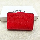 Coach Medium Corner Zip Wallet In Signature Leather Red Cv414 Outlet New Jpn