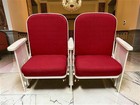2 Theater Seats  Vintage Red Upholstered Tip-up Cinema Auditorium Seating  A63