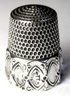 Antique Simons Bros  Sterling Silver Thimble   decagon Oval Panel   C1890s