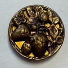 Lot Of 5 Antique Brass Strawberry Picture Buttons 1  Victorian Era Matching Set