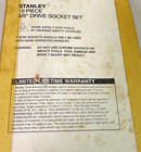 Stanley 87-122 10 Piece 3 8 Drive Socket Set 1991 Vintage New Original Package
