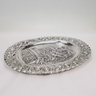 Antique German Renaissance Revival Solid 800 Silver Repousse Tray Or Charger