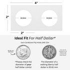  100  2x2 31 5mm Archival Safe Cardboard Coin Flips Half Dollar