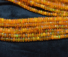 16  Orange Ethiopian Opal Faceted Rondelle Gemstone Beads 3 5-5mm  Flashy Opal