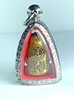 Holy Old Brass Phra Pidta Lp Seng Yant Pendant Luck Fetish Talisman Thai Amulet 