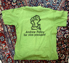 Rare 1972 T-shirt   Pin Andrew Pulley Socialist Party Vp Candidate Civil Rights