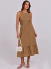 Anrabess Women Midi Dresses 2026 Summer Casual Sleeveless Sundress High Neck