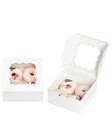 100pcs White Cookie Boxes 6x6x3 Inches Easy Assemble Macaroon Pastry Boxes Ba   