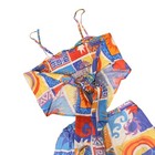 Midnight Sky 2 Piece Outfit Small Colorful Patchwork Print Crop Top Wide Leg