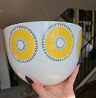 Vintage Mcm Mid Century 1950s Finel Kaj Arabia Sunflower Enamel Bowl Beautiful 
