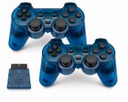 2x Bundle For Ps2 Ps1 Wireless Control 2 4ghz Dual Vibration   Pick Your Color