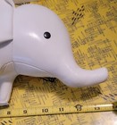 Zuny Naugahyde faux Leather White Elephant  Doorstop paperweight  Htf  See Pics 
