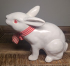 Two Vintage Sigma Tastesetter White Pink Eye Porcelain Bunny Rabbit Figurines