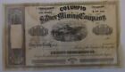 Columpio Silver Mining Stock Certificate 1864 San Francisco Cosala Mexico  500 0