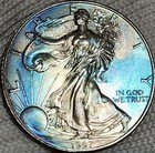 1997 American Silver Eagle 1 Oz 999 Fine Silver Coin Uncirculated Toning Toned