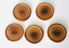 5 Natural Wood Buttons Large Round Original Vintage Wooden Coat Size Set 1 25 