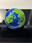 2022 Barbados  5 Blue Marble Globe 3oz  999 Fine Silver Coin W display Case