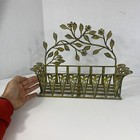 Ornate Farmhouse Floral Metal Wall Hanging Mail Letter Basket Plant Pot Holder