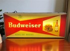 Budweiser King Of Beers Lighted Sign  Vintage Bowtie Hanging Advertising Sign